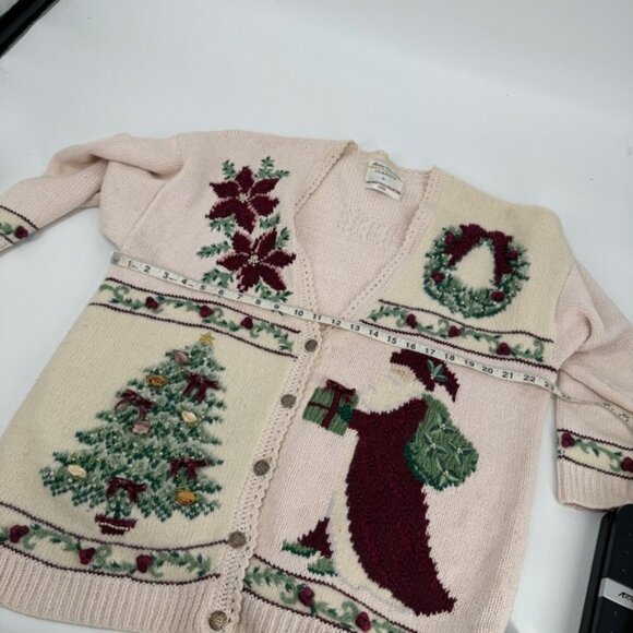 Vintage 1995 knit cute ugly Christmas sweater cardigan - Picture 11 of 12